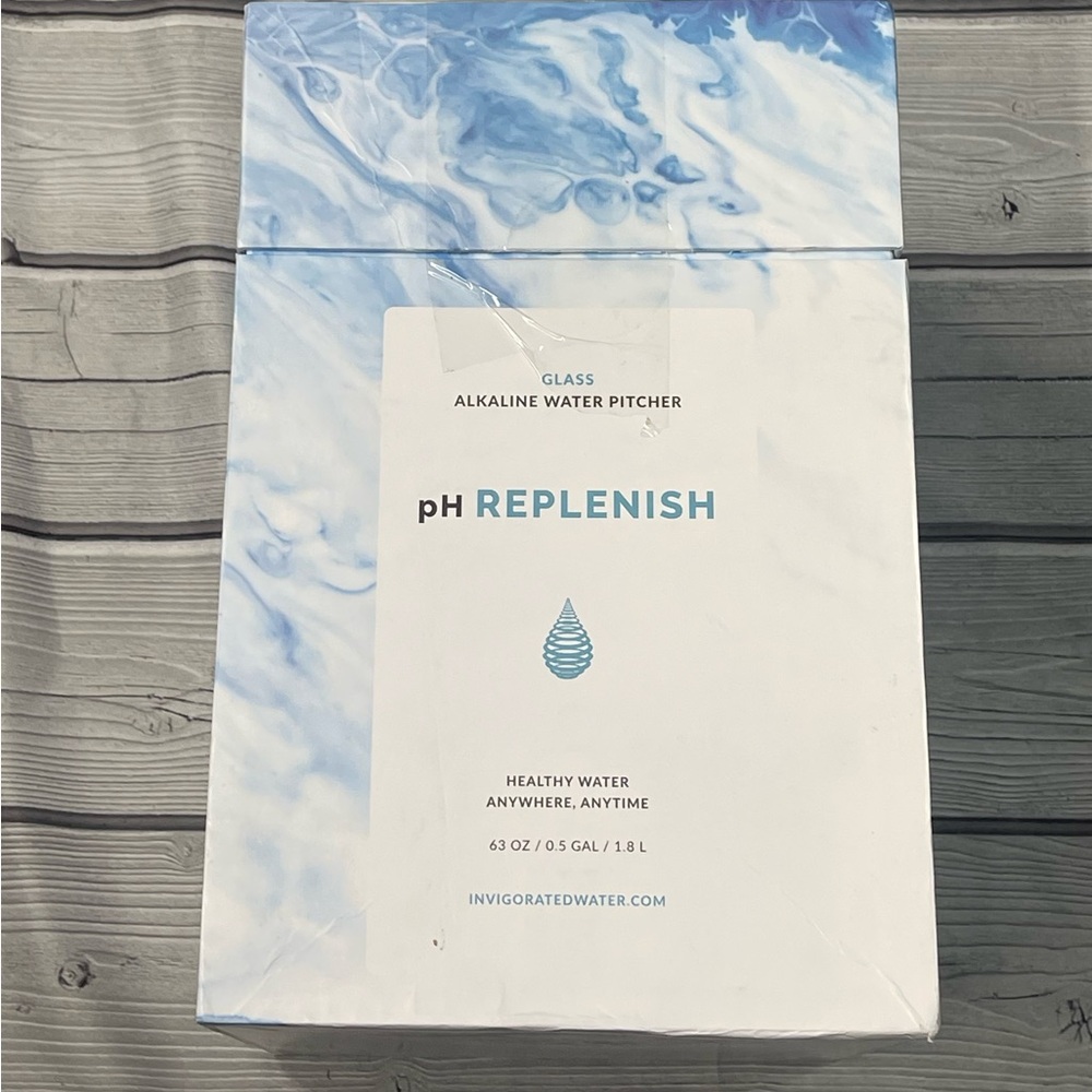 pH Replenish Glass Alkaline Water Pitcher - Long Lasting Pitcher. 63ounce